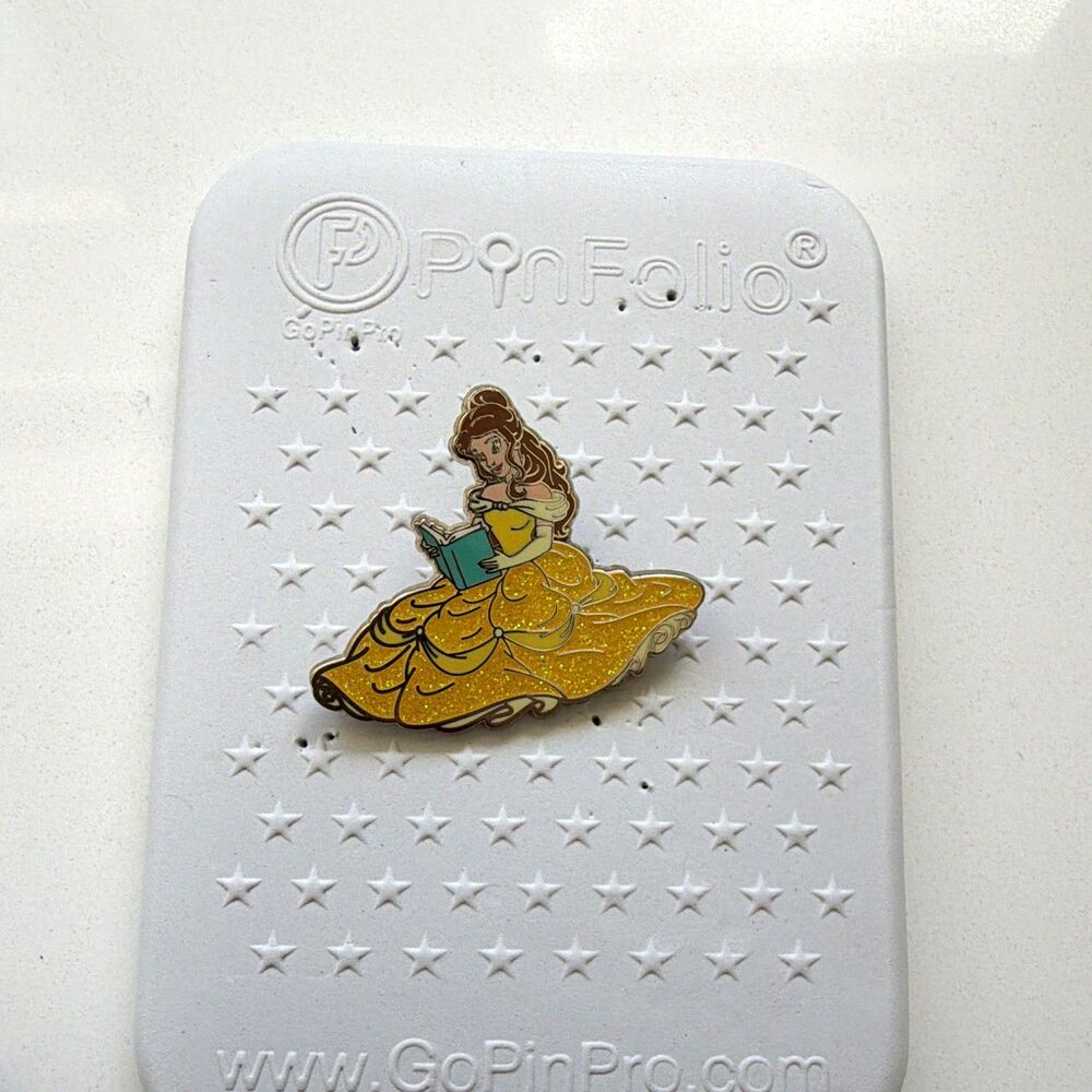 PinFolio Disney Beauty & The Beast Belle Princess Glitter Single Pin